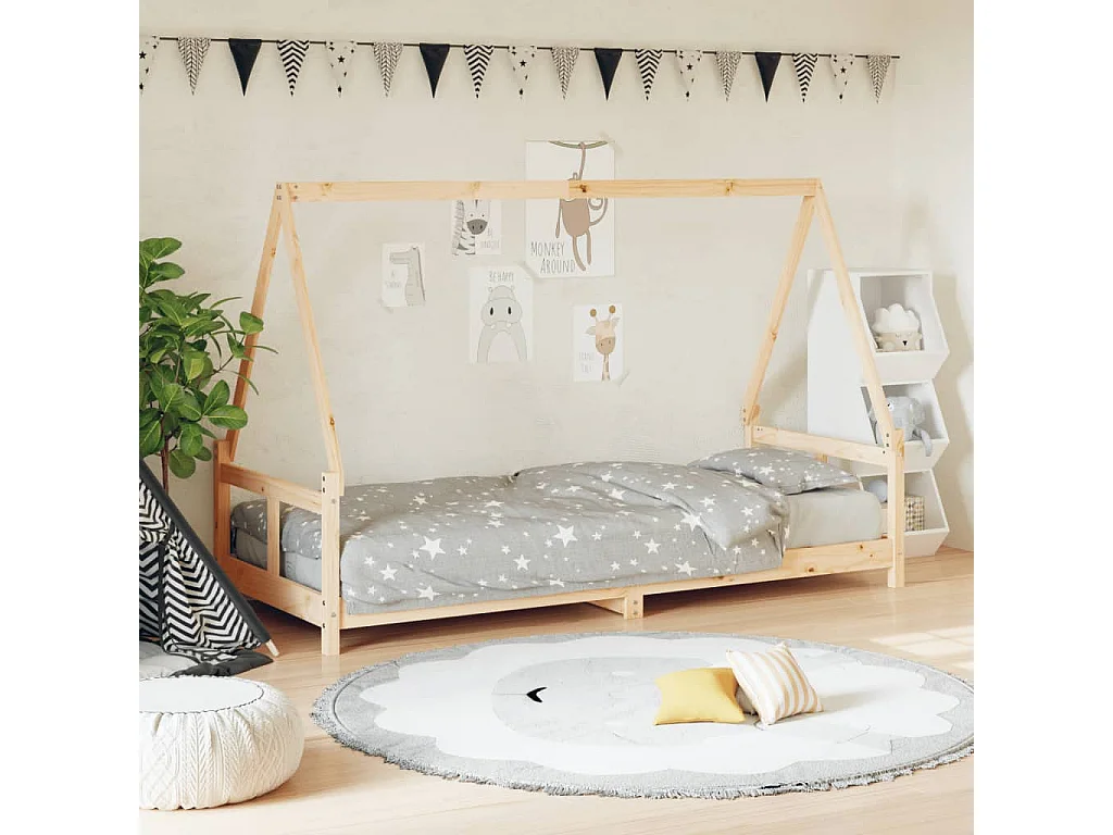 Lit-80x200 cm pour enfants bois de pin massif EGGB74258