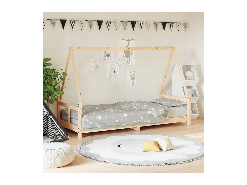 Lit-80x200 cm pour enfants bois de pin massif EGGB74258