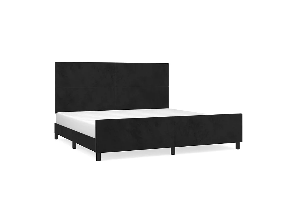 Bedframe met hoofdeinde fluweel zwart 200x200 cm NL90164