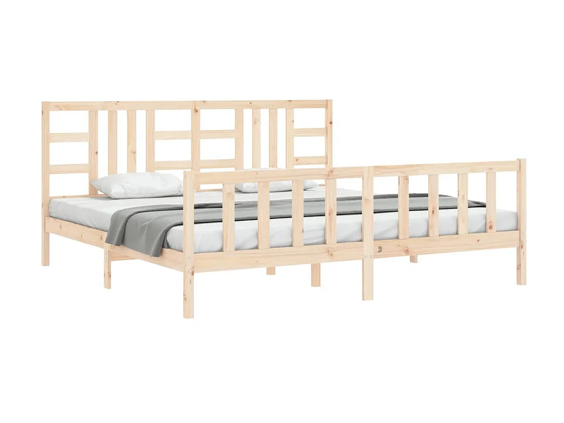 Lit-200x200 cm avec tête de lit bois massif EGGB24584