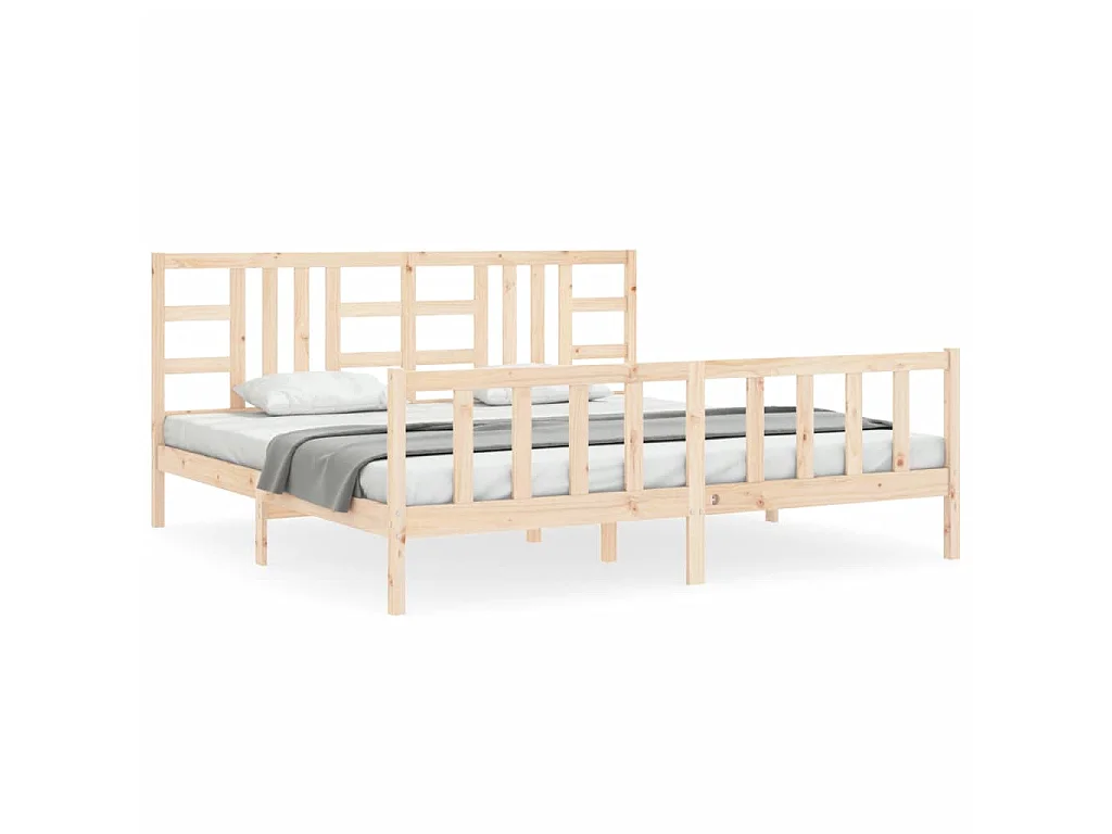 Lit-200x200 cm avec tête de lit bois massif EGGB24584