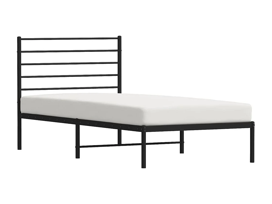 Cama com cabeceira 75x190 cm metal preto PT995208