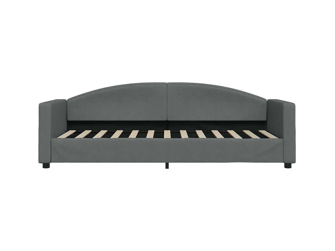 Cama 100x200 cm tela gris oscuro ES16504