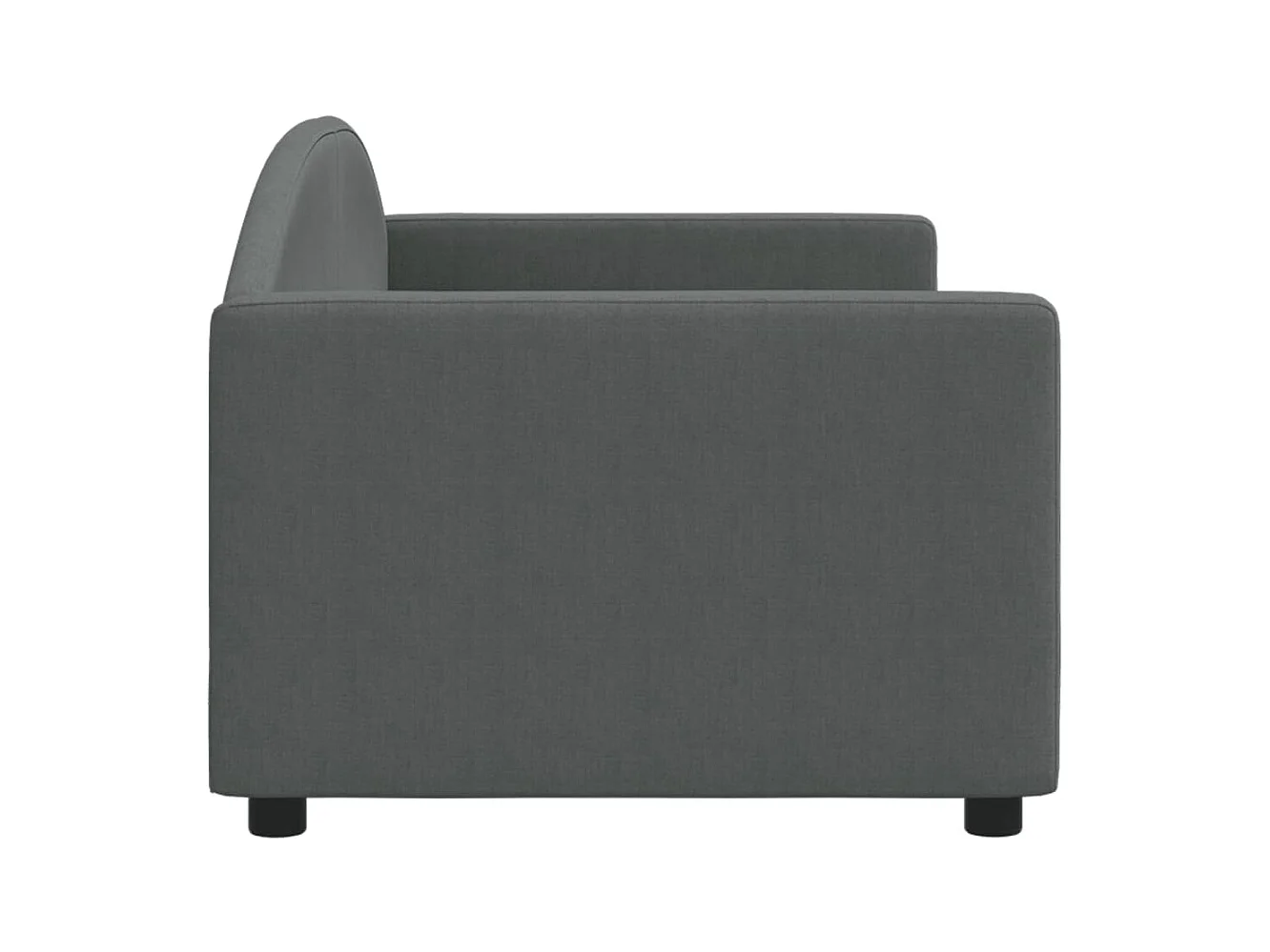 Cama 100x200 cm tela gris oscuro ES16504