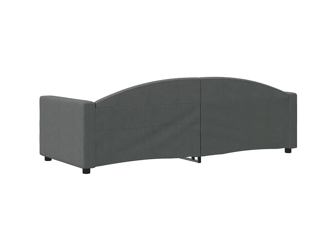 Cama 100x200 cm tela gris oscuro ES16504