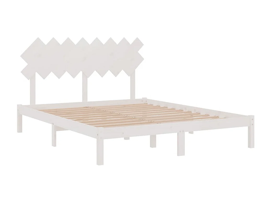 Cama 160x200 cm de madera maciza de pino blanca ES11035