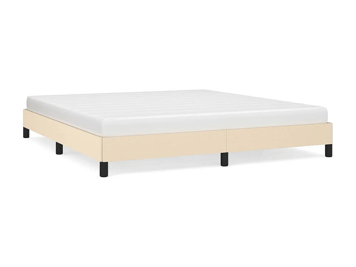Cama em tecido cor creme 180x200 cm PT414127