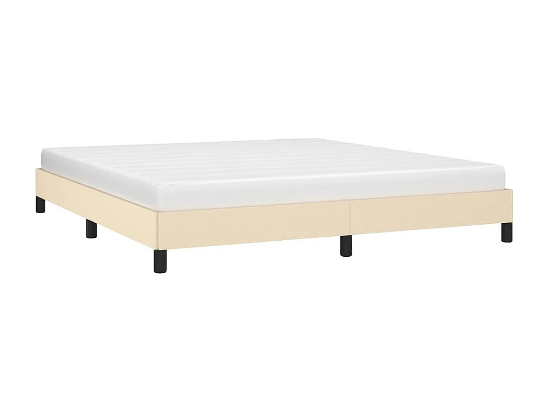 Cama em tecido cor creme 180x200 cm PT414127