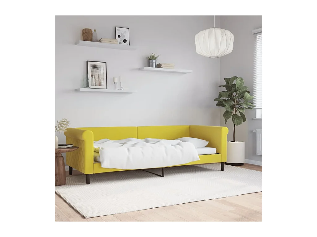 Lit-80x200 cm de repos jaune velours EGGB62244