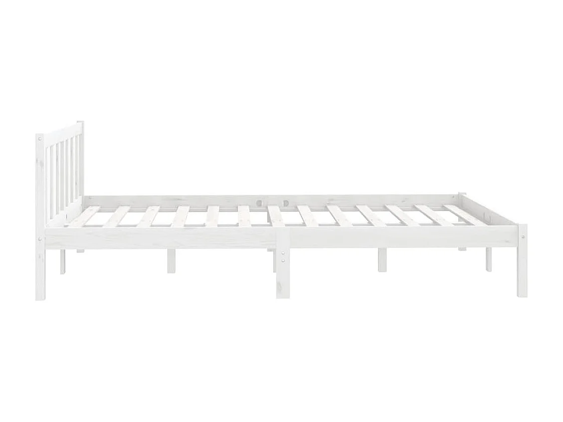 Cama 140x190 cm pinho maciço branco PT335564
