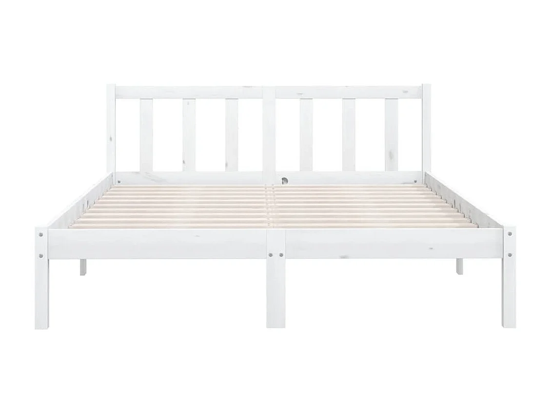 Lit-140x190 cm Blanc Bois de pin massif EGGB63290