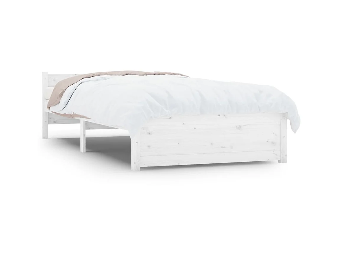 Bedframe massief hout wit 90x190 cm NL45648