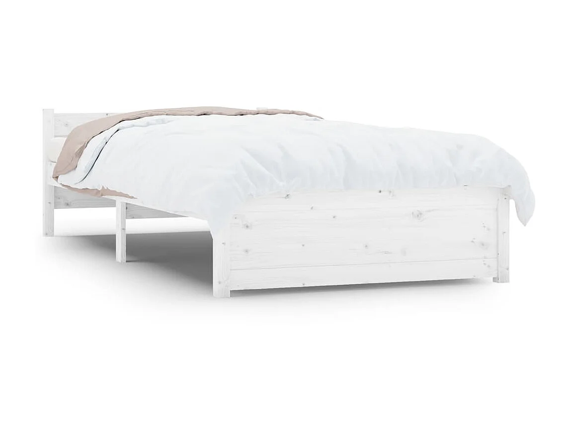 Cama solteiro 90x190 cm madeira maciça branco PT211282