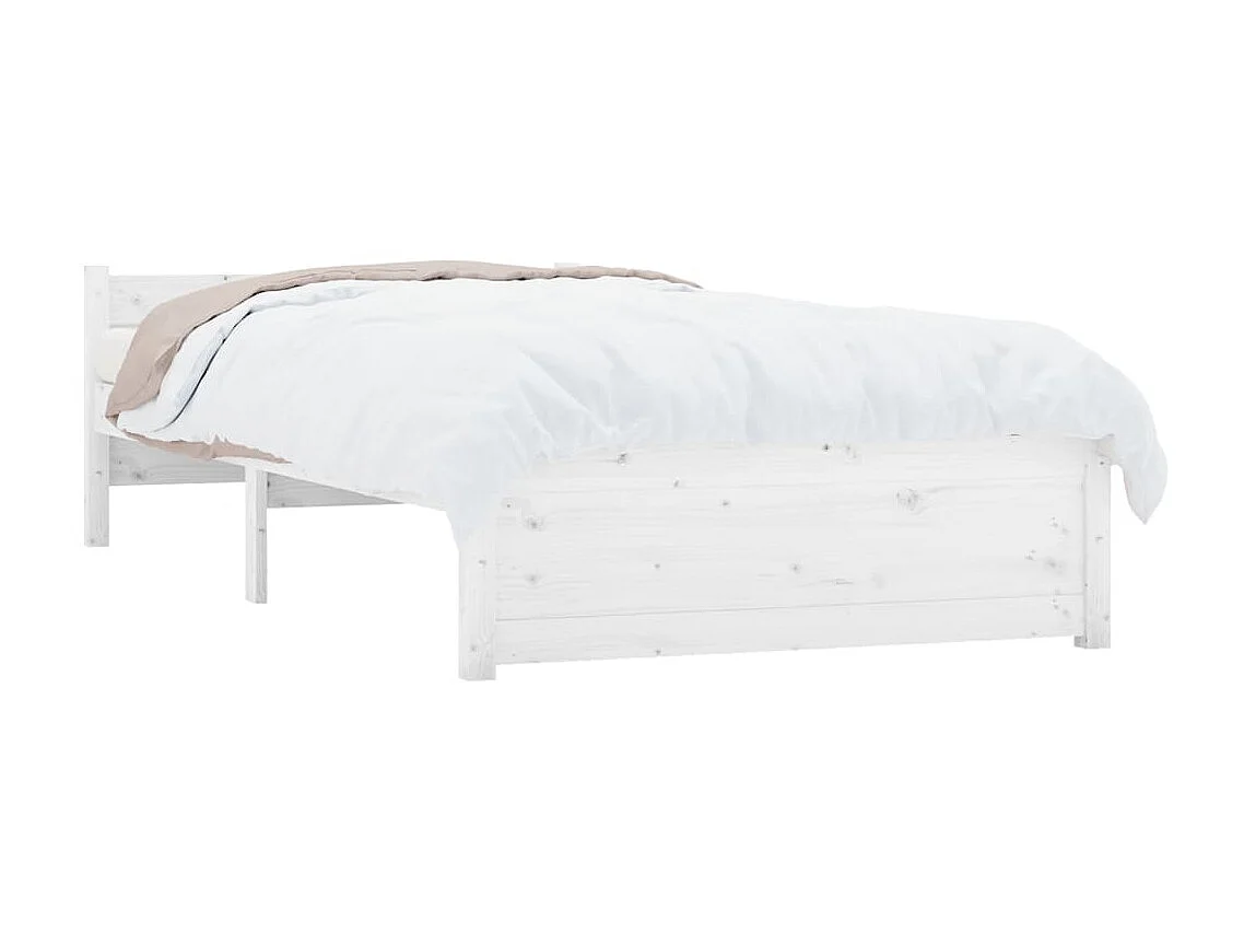 Cama solteiro 90x190 cm madeira maciça branco PT211282