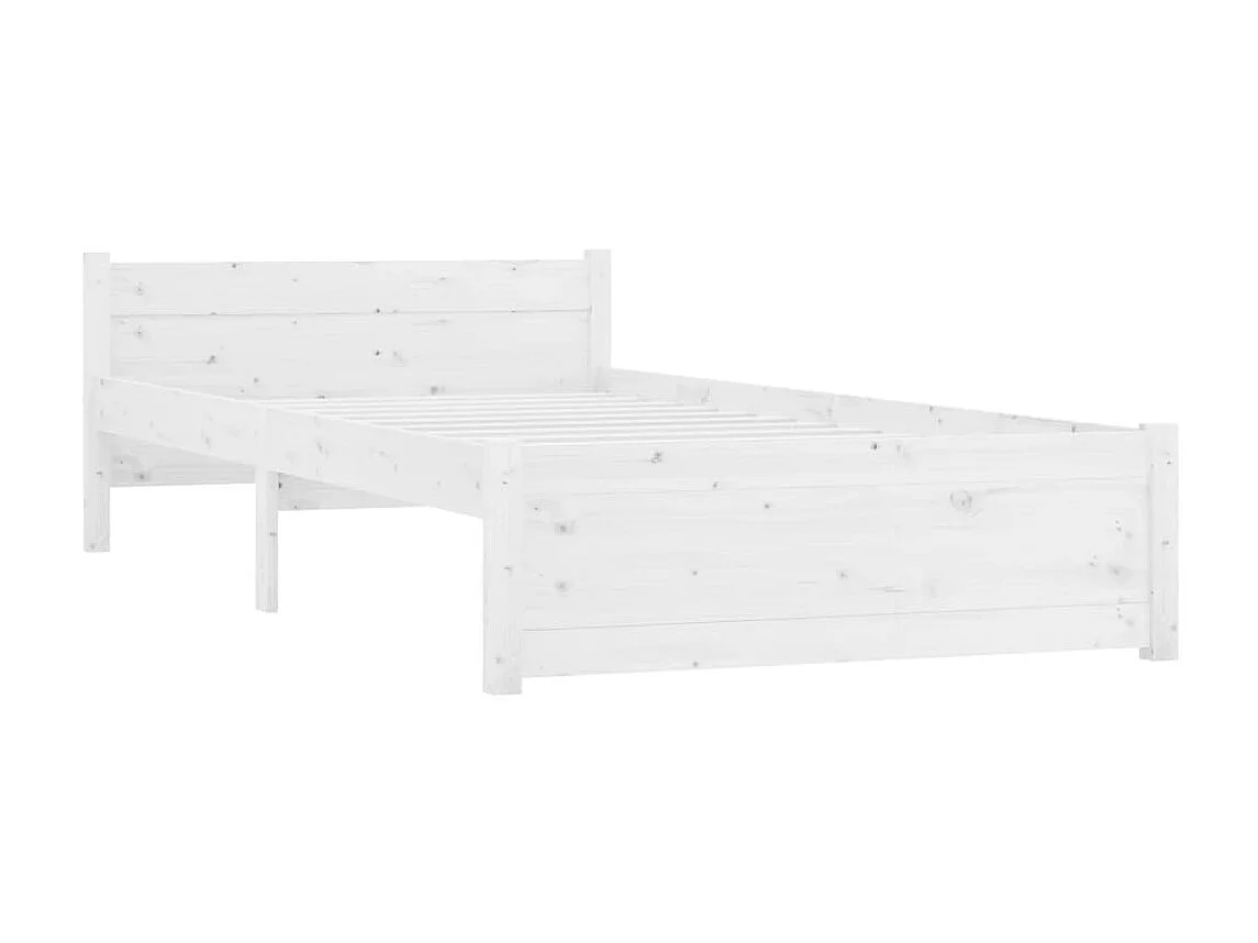 Cama solteiro 90x190 cm madeira maciça branco PT211282
