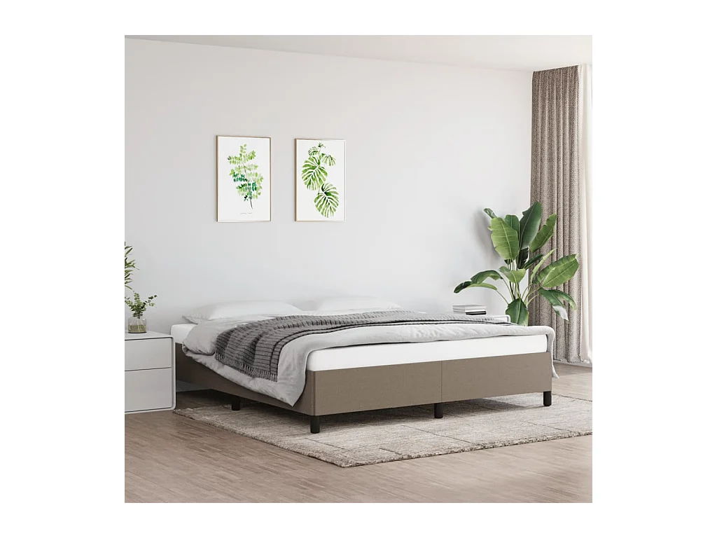 Cama 180x200 cm de tela gris taupe ES18960