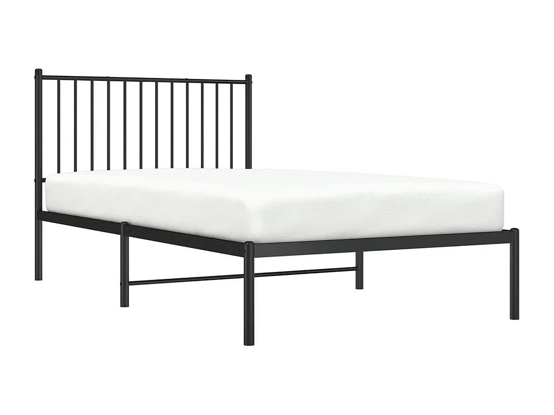 Lit-100x190 cm métal avec tête de lit noir EGGB74604