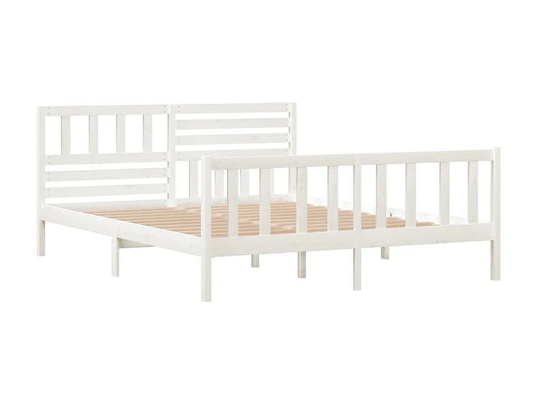Lit-120x200 cm Blanc Bois massif EGGB33255