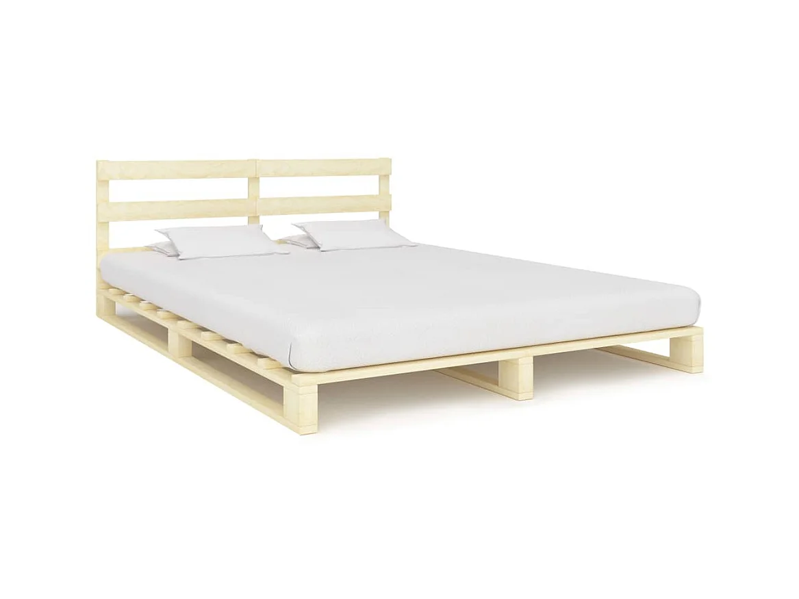 Lit-180x200 cm de palette Bois de pin massif EGGB53064