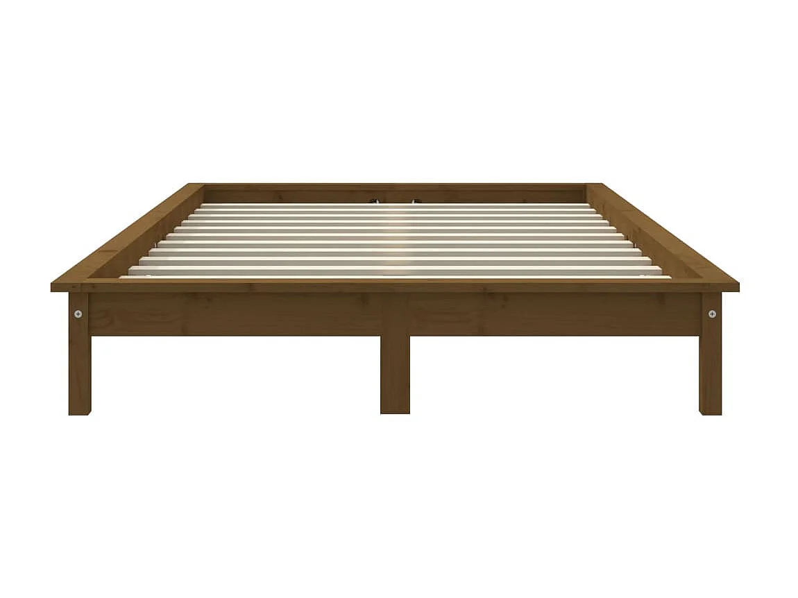 Bedframe massief grenenhout honingbruin 140x190 cm NL80946