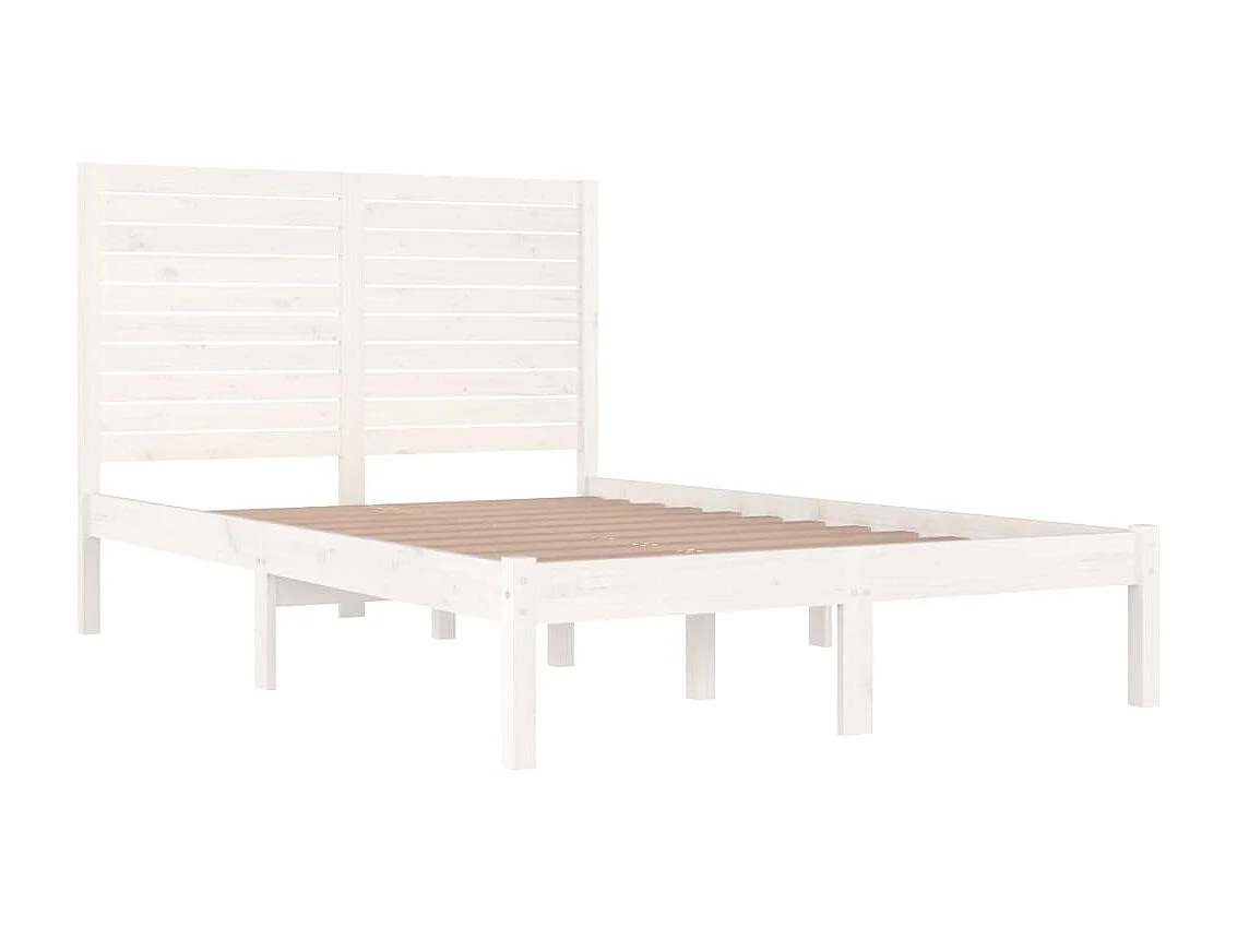 Bedframe massief hout wit 120x190 cm NL76602