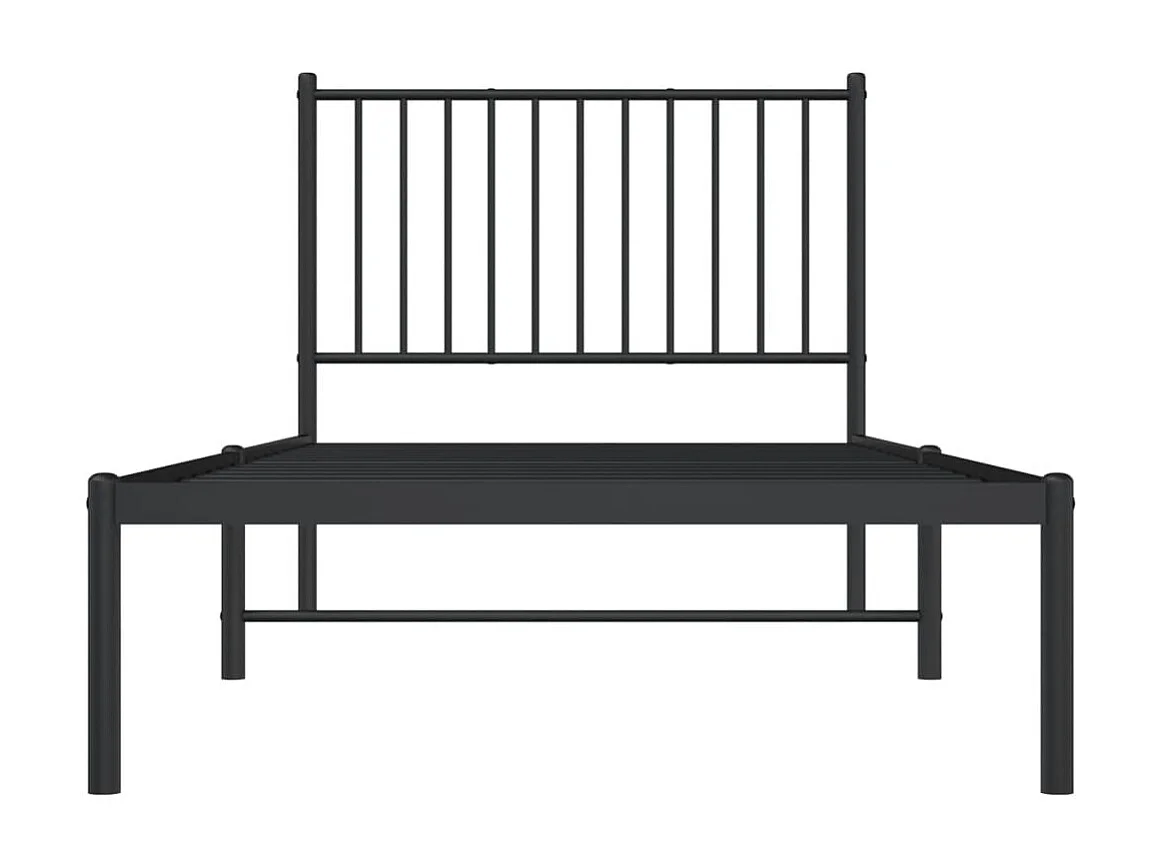 Bedframe met hoofdbord metaal zwart 90x200 cm NL12255