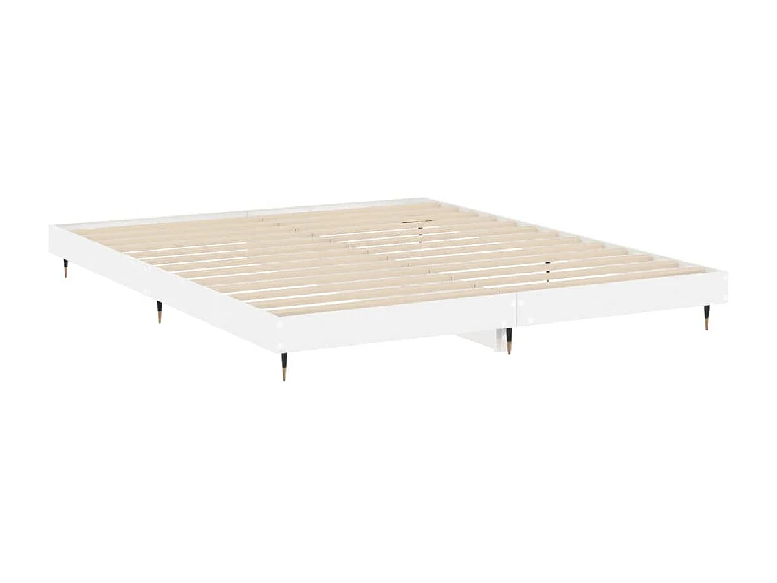 Cama 120x200 cm derivados madeira branco brilhante PT356436
