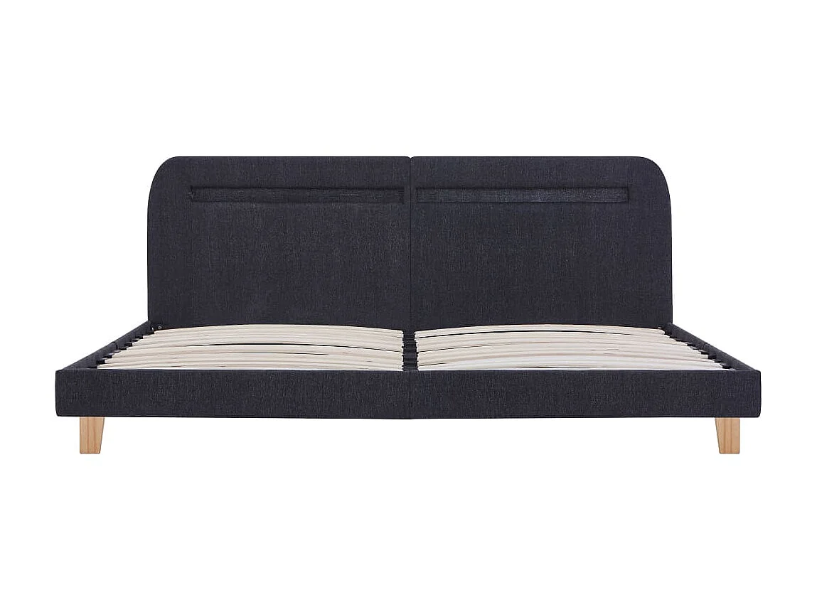Lit-180x200 cm avec LED Gris foncéé Tissu EGGB26370