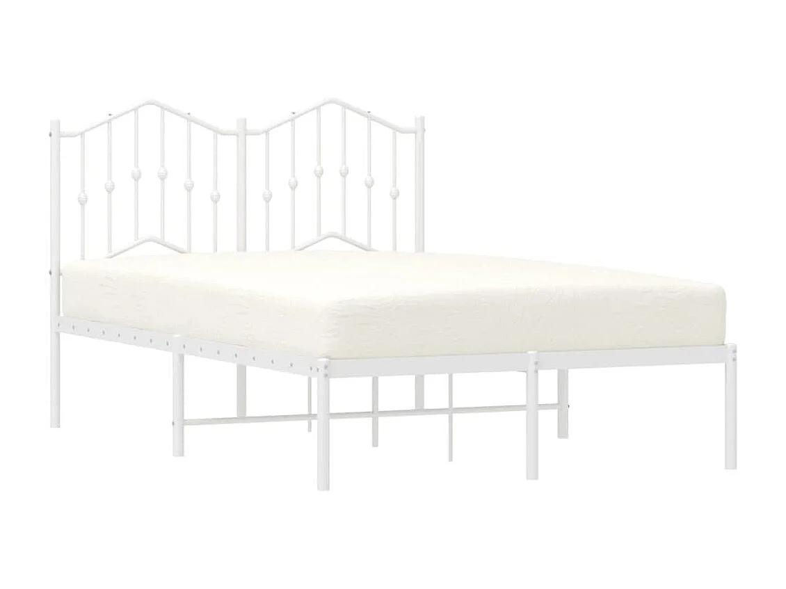 Cama 120x200 cm de metal con cabecero blanca ES68947