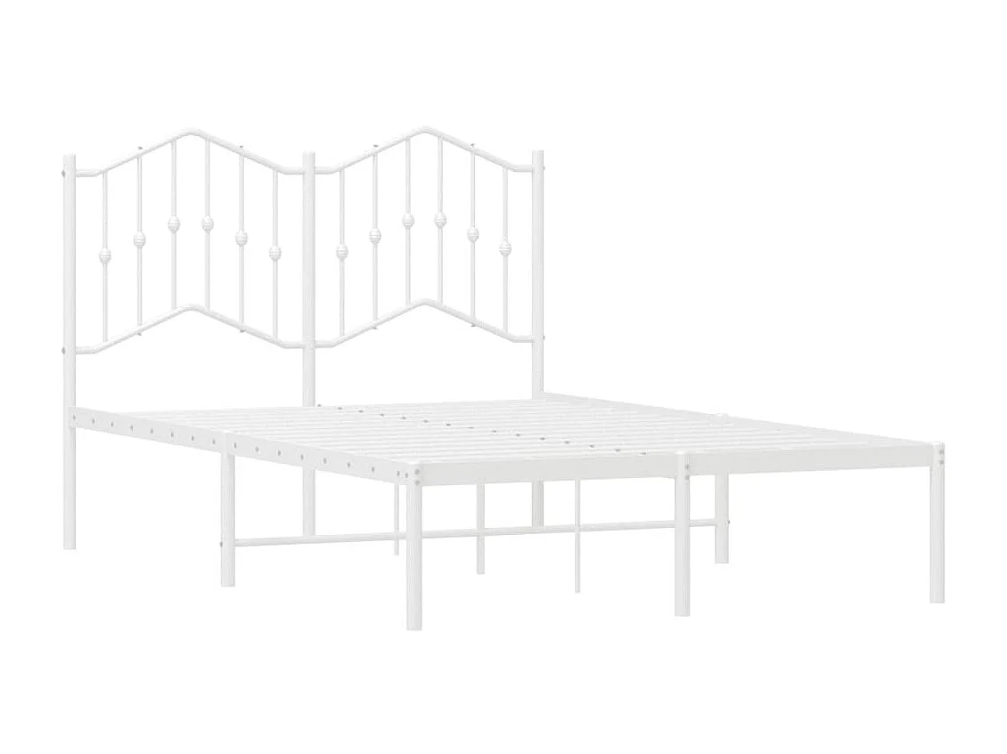 Cama 120x200 cm de metal con cabecero blanca ES68947