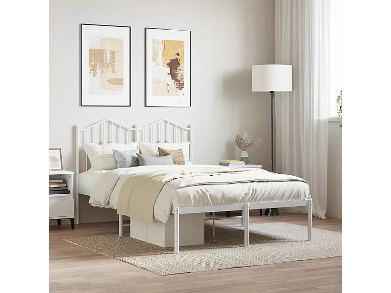 Cama com cabeceira 120x200 cm metal branco PT368103