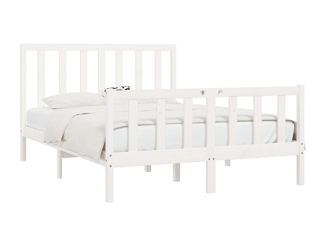 Cama 160x200 cm madeira maciça branco PT977921