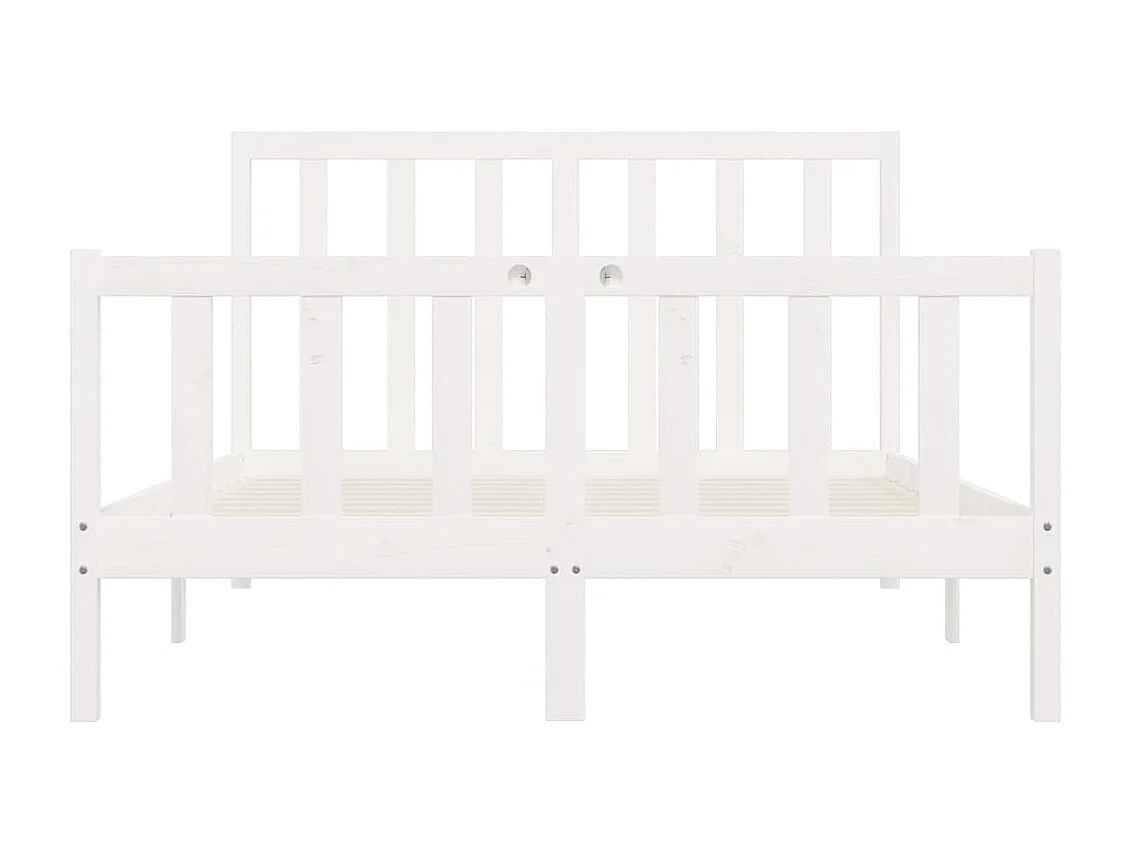 Cama 160x200 cm madeira maciça branco PT977921