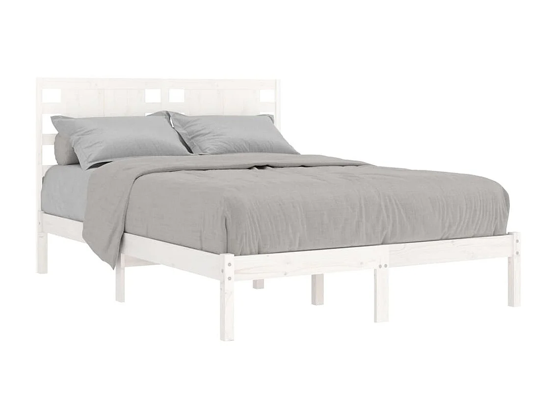 Bedframe massief hout wit 120x190 cm NL55488