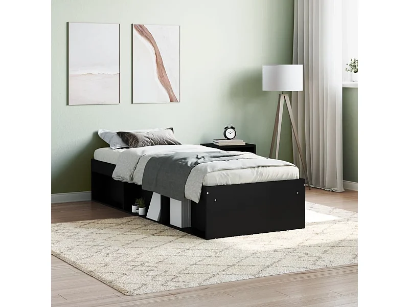 Cama solteiro 75x190 cm preto PT687761
