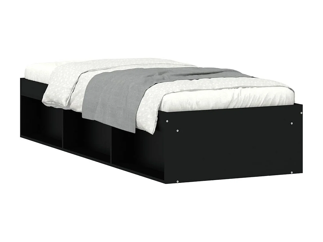 Cama solteiro 75x190 cm preto PT687761