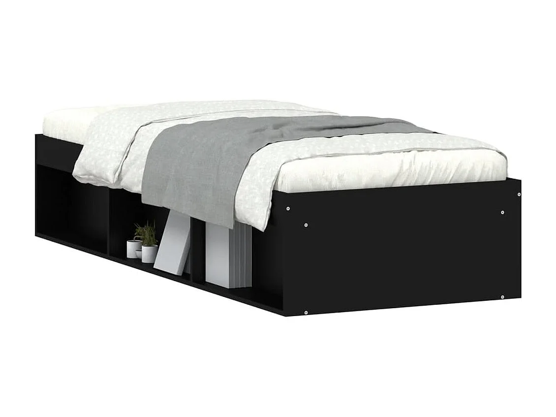 Cama solteiro 75x190 cm preto PT687761