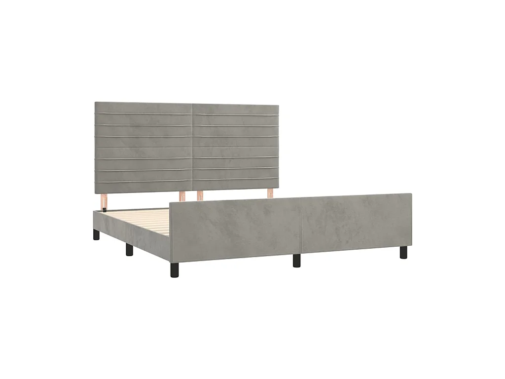 Bedframe met hoofdeinde fluweel lichtgrijs 160x200 cm NL33557