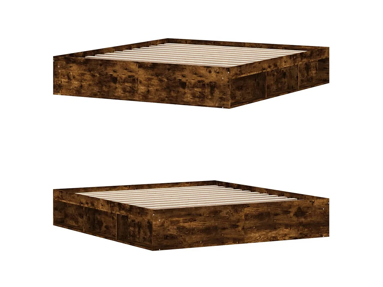 Cama super king size 180x200 cm carvalho fumado PT875993