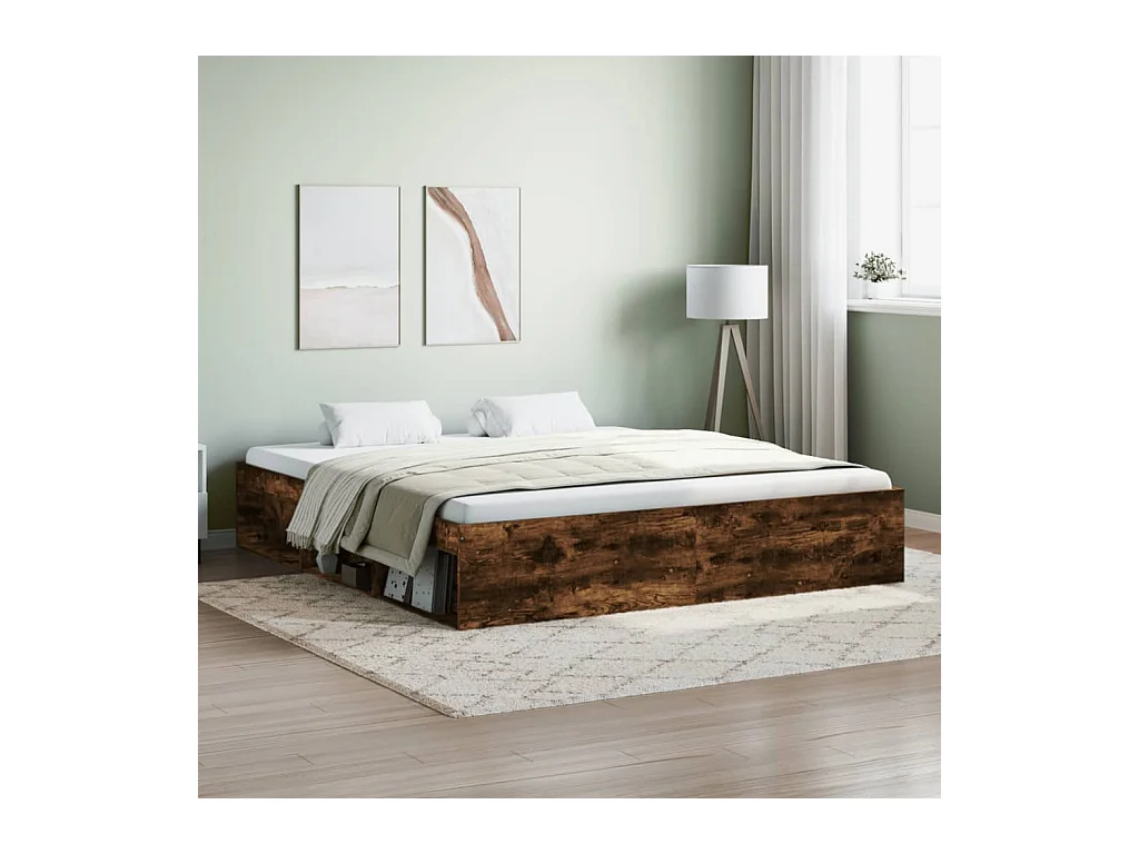 Lit-180x200 cm chêne fumé super king EGGB20995