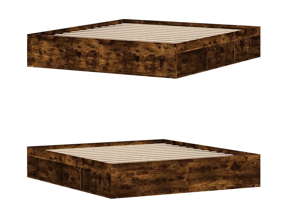 Cama super king size 180x200 cm carvalho fumado PT875993