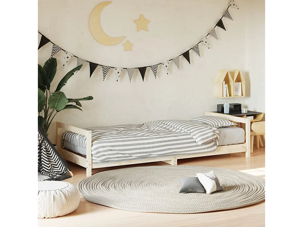 Lit-80x200 cm pour enfants bois de pin massif EGGB62202