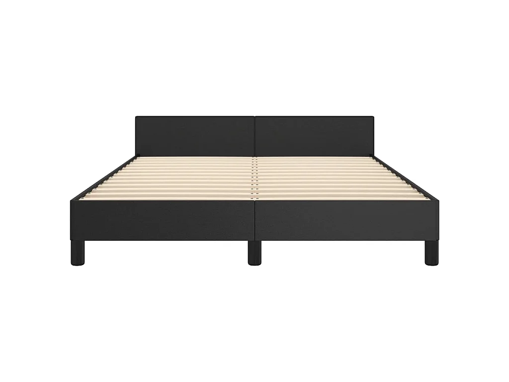 Lit-140x200 cm avec tête de lit Noir Similicuir EGGB55942