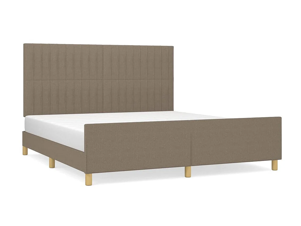 Lit-160x200 cm avec tête de lit Taupe Tissu EGGB75816