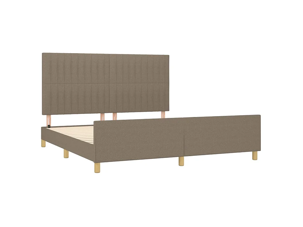 Lit-160x200 cm avec tête de lit Taupe Tissu EGGB75816