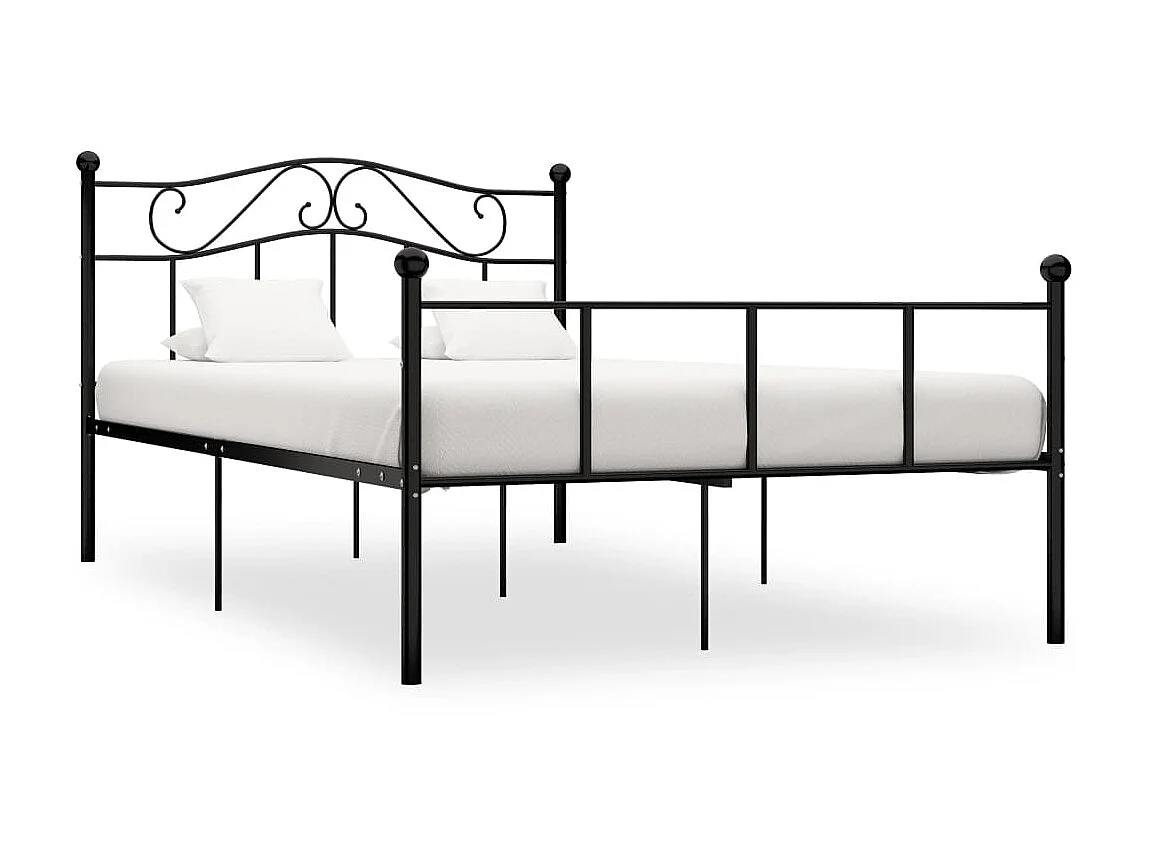 Lit-120x200 cm Noir Métal EGGB80393