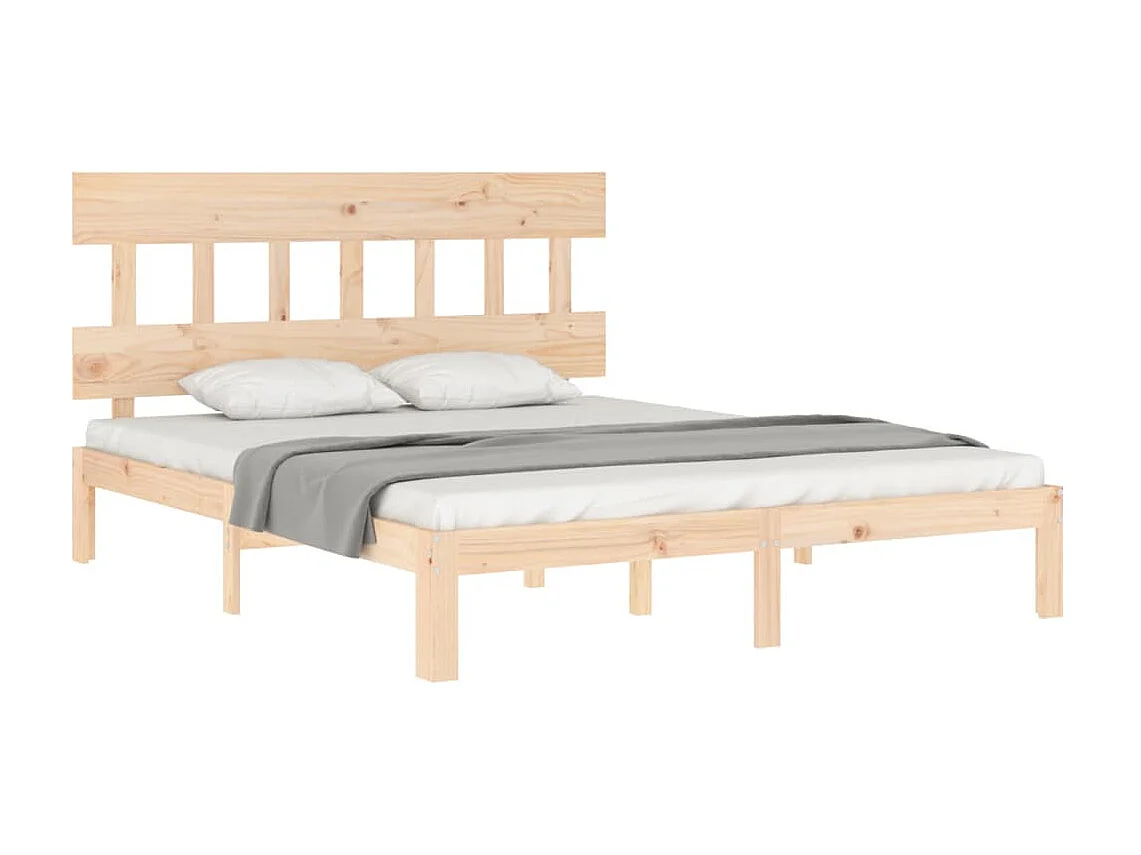Cama 150x200 cm de matrimonio con cabecero madera maciza ES72421