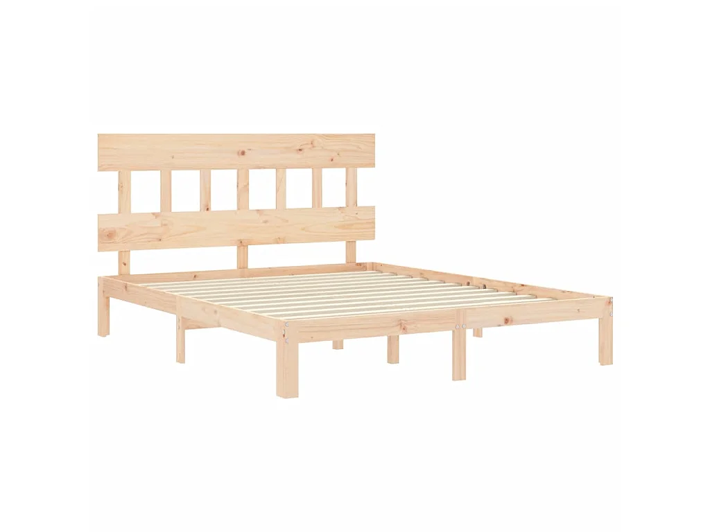Bedframe met hoofdbord massief hout NL71778