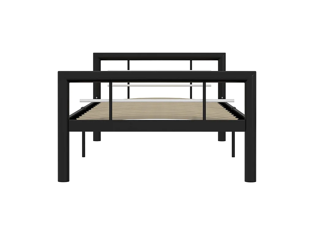 Lit-100x200 cm Noir et blanc Métal EGGB65147