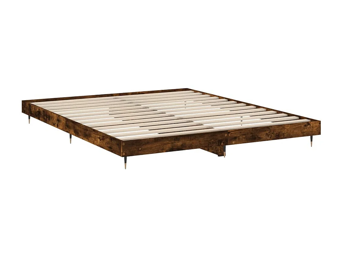 Cama 120x200 cm madera de ingeniería roble ahumado ES22900